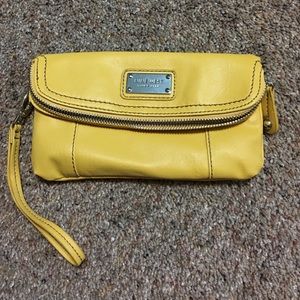Nine West wristlet in mustard yellow