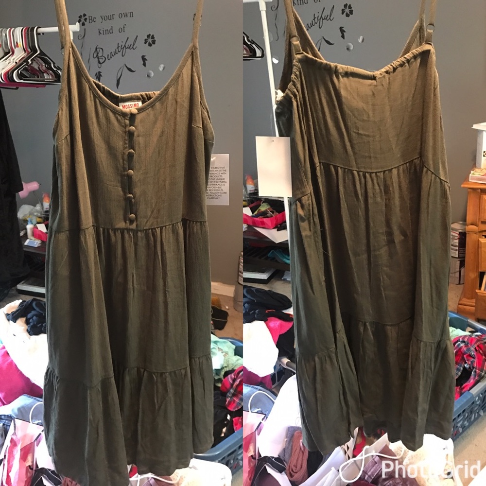 Olive green tank dress