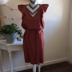 H&M flutter sleeve dress with matching sash.