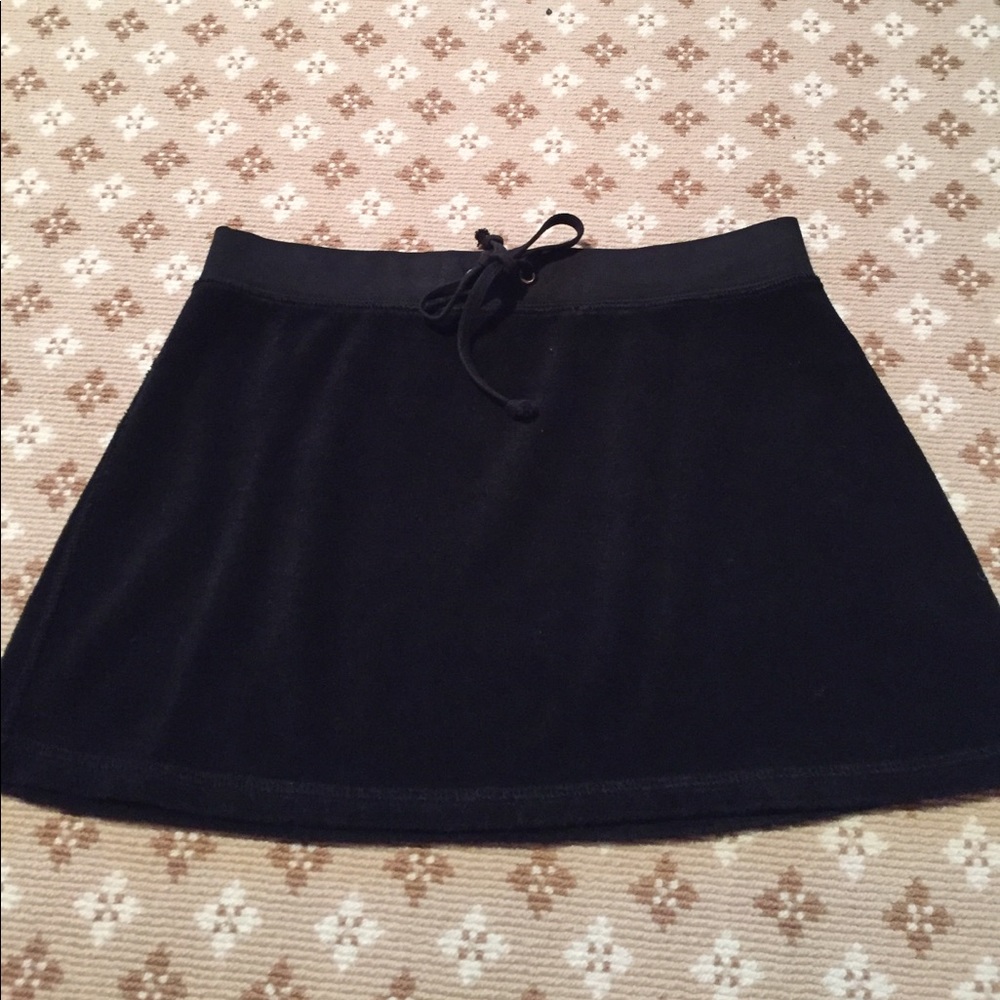 Juicy Couture black terry cloth skirt sz P