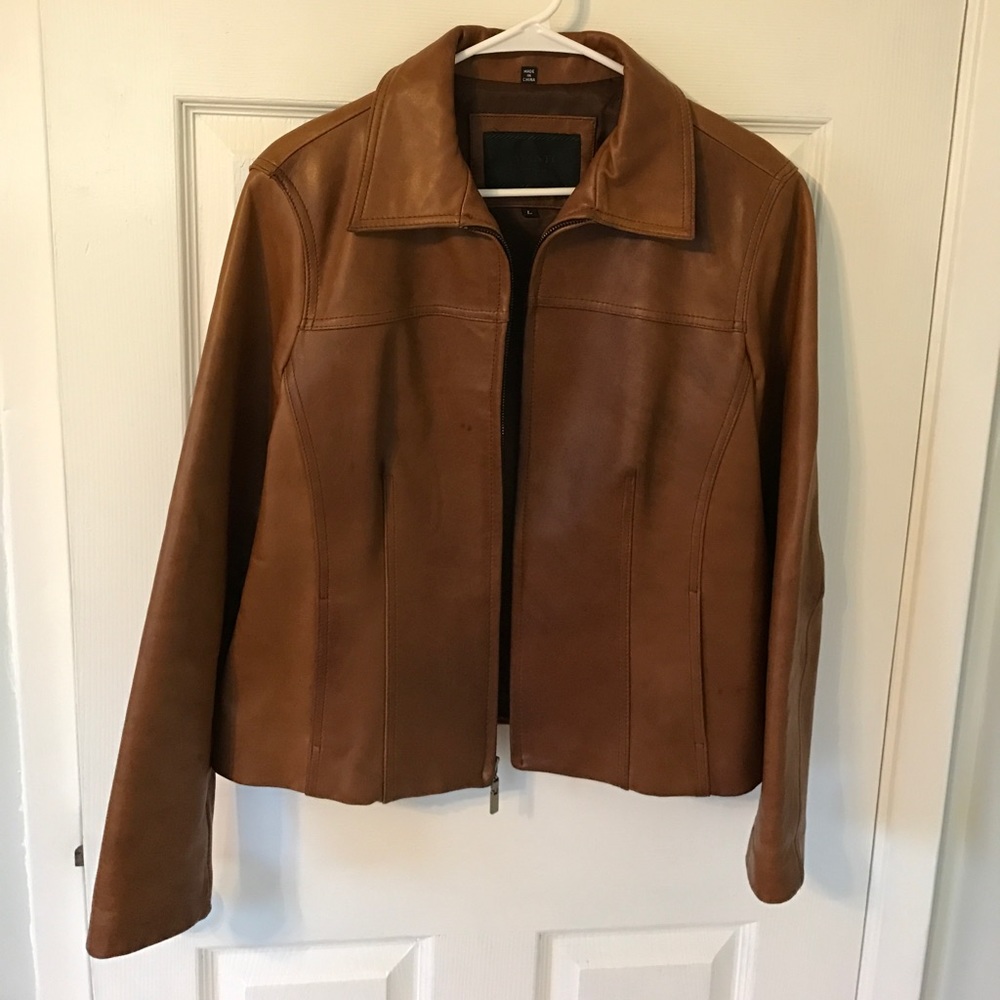 Avanti Brown Leather Jacket Size L
