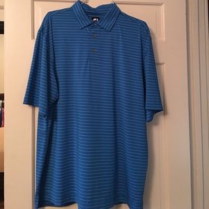 Blue w/white stripes FootJoy golf shirt