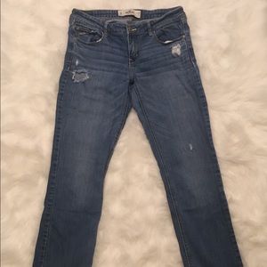 Hollister distressed stretch straight leg jeans