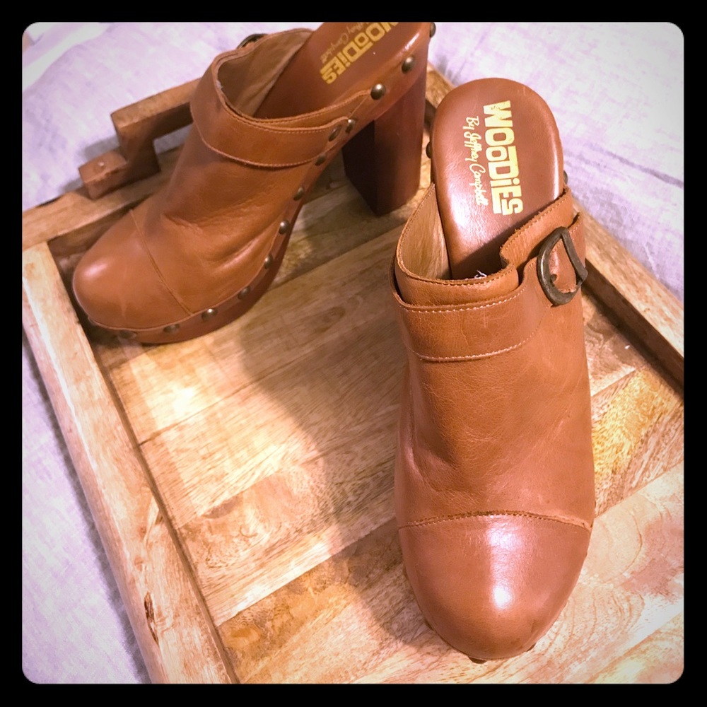 SALE 🔥 Jeffery Campbell Woodies Leather Clogs