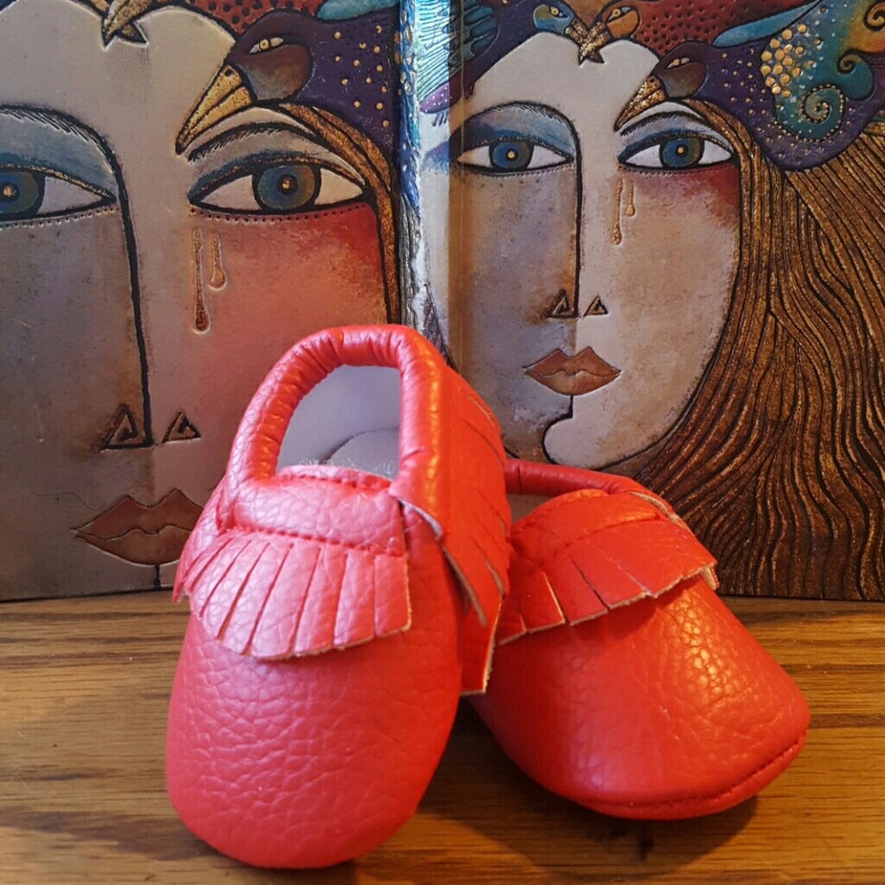 Soft Sole Vegan Leather Moccasin Red