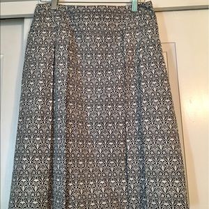 Tory Burch Size 6 Navy Print Skirt