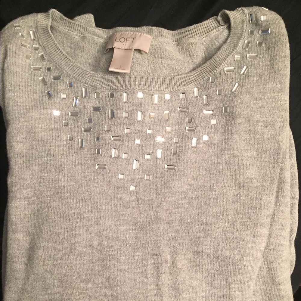 Loft Beaded Neckline sweater - L