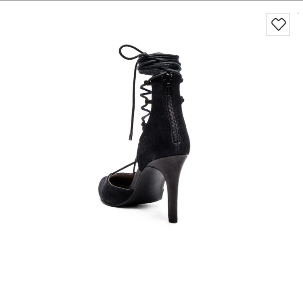 NWOB Seychelles Black Suede Lace up Shoes 9.5 - Picture 3 of 5