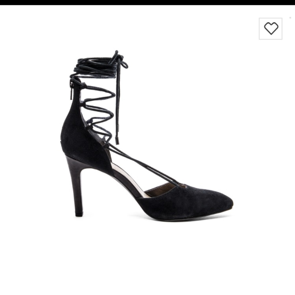 NWOB Seychelles Black Suede Lace up Shoes 9.5 - Picture 4 of 5