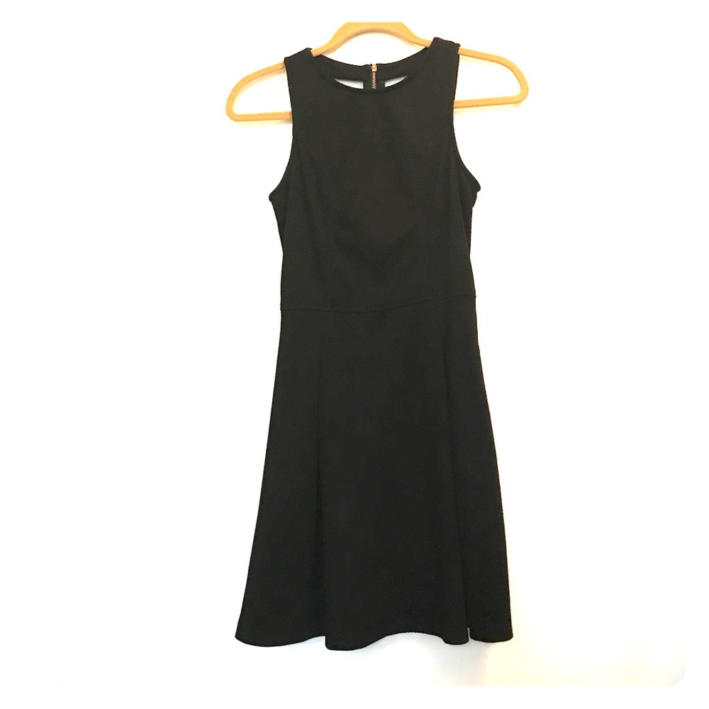 Black Fit and Flare with Criss Cross back