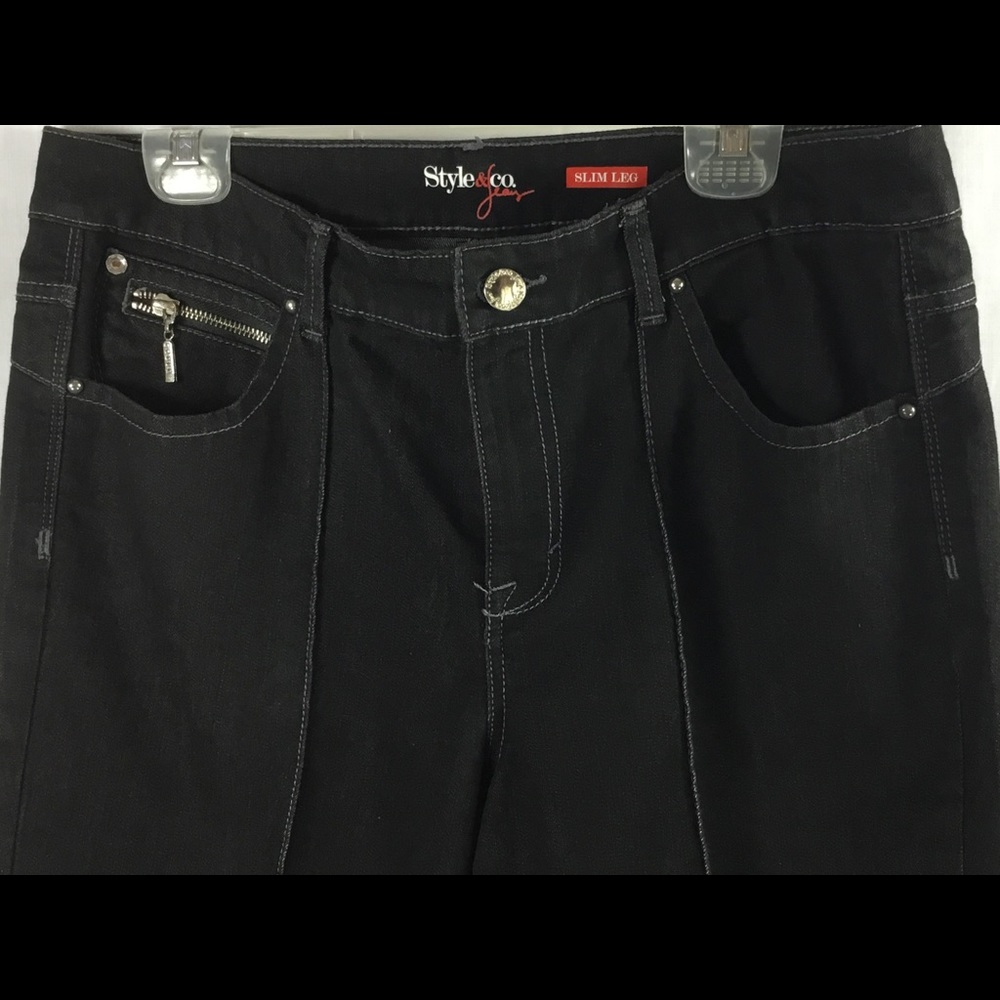 Style & Co Jeans Black Size 14 Slim Leg New No Tag