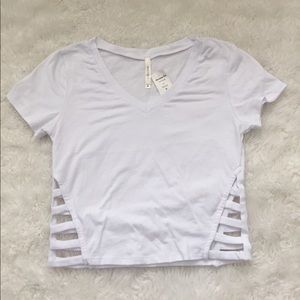 White V-Neck Crop Top