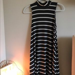Grey & White Striped Dress