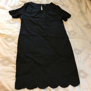 LBD with scalloped sleeves and hem