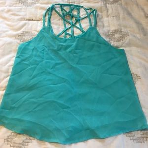 Blue/teal/sea foam green tank with back detail