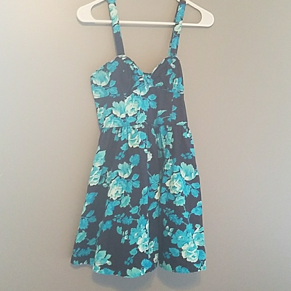 Forever 21 Blue Floral Dress Small