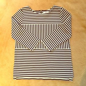 Madewell navy & white striped shirt