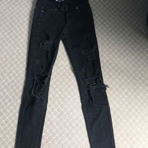 Paige black ripped jeans