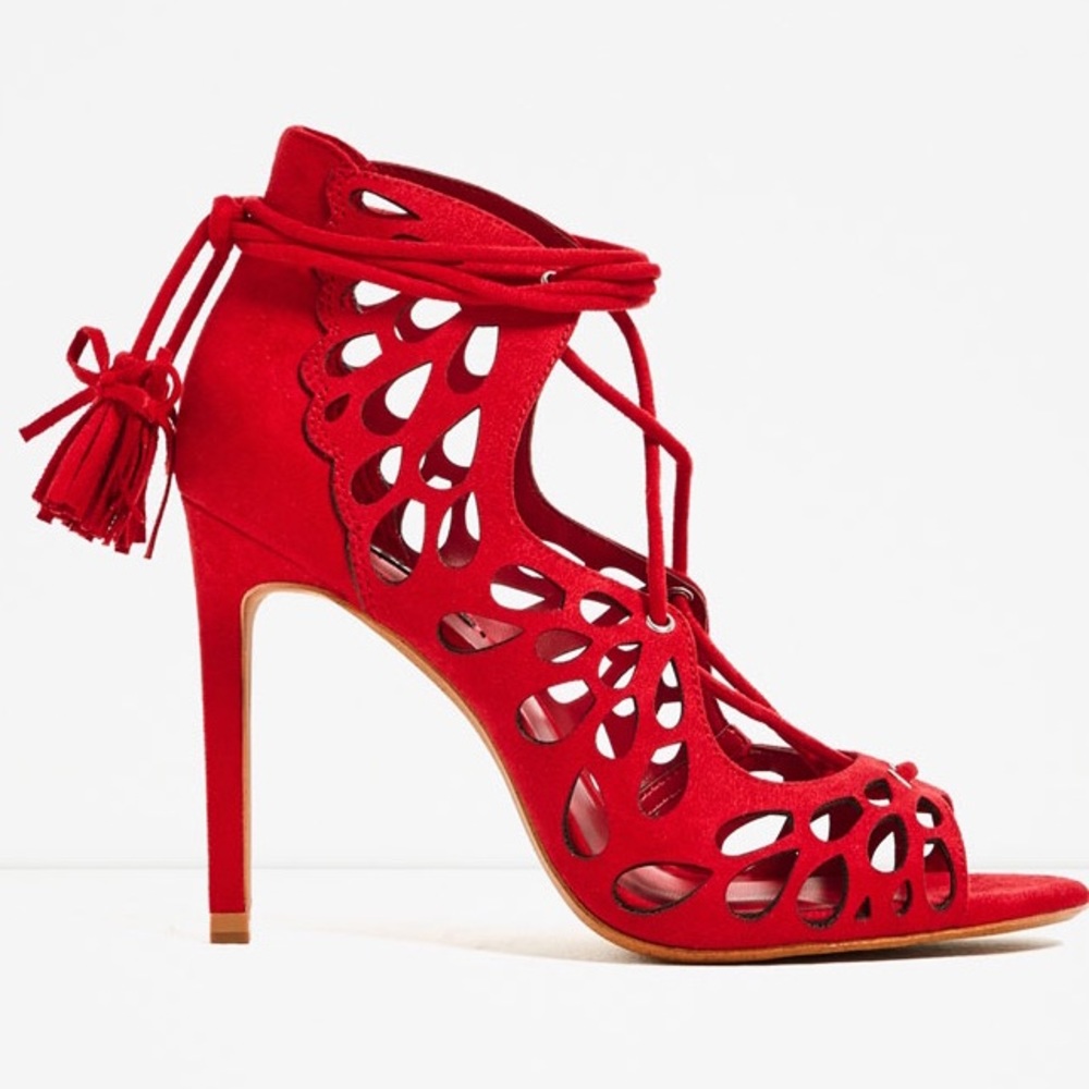 Zara openwork Wraparound Sandals - Picture 5 of 10