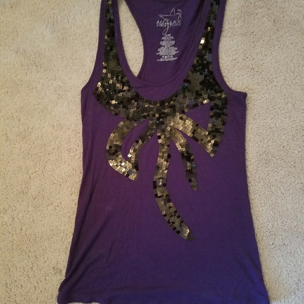 Women's bow sequence tank top