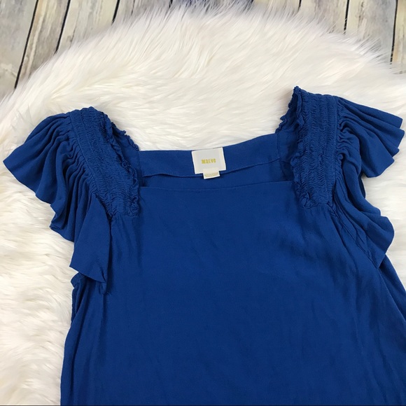 Anthropologie Tops - Maeve Anthropologie Epaulet Blue Ruffle Blouse Anthropologie Tops - Maeve Anthropologie Epaulet Blue Ruffle Blouse
