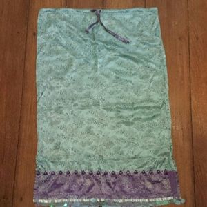 90s vintage Asian silk maxi skirt