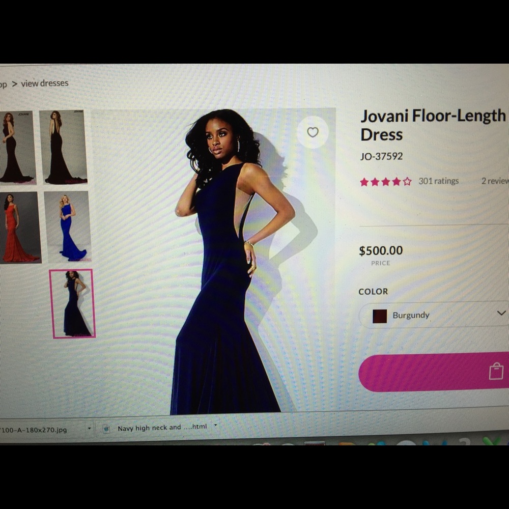 Prom Dress Jiovani Size 2 Navy