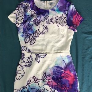 Tobi mini crop top dress with flower print