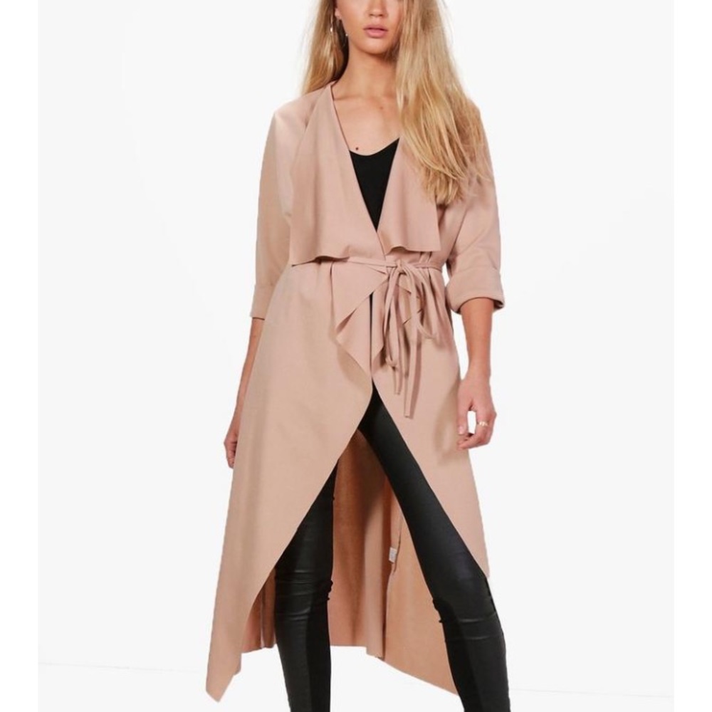 Long Suede Thin Trench Coat