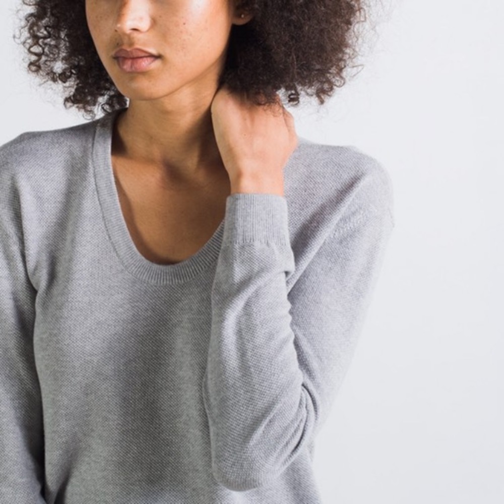 Everlane seed stitch U neck long sleeve