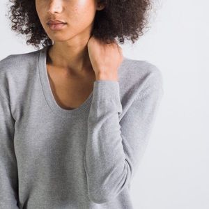 Everlane seed stitch U neck long sleeve