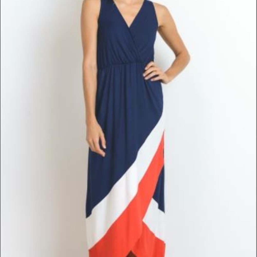 Navy/Coral racer back Maxi