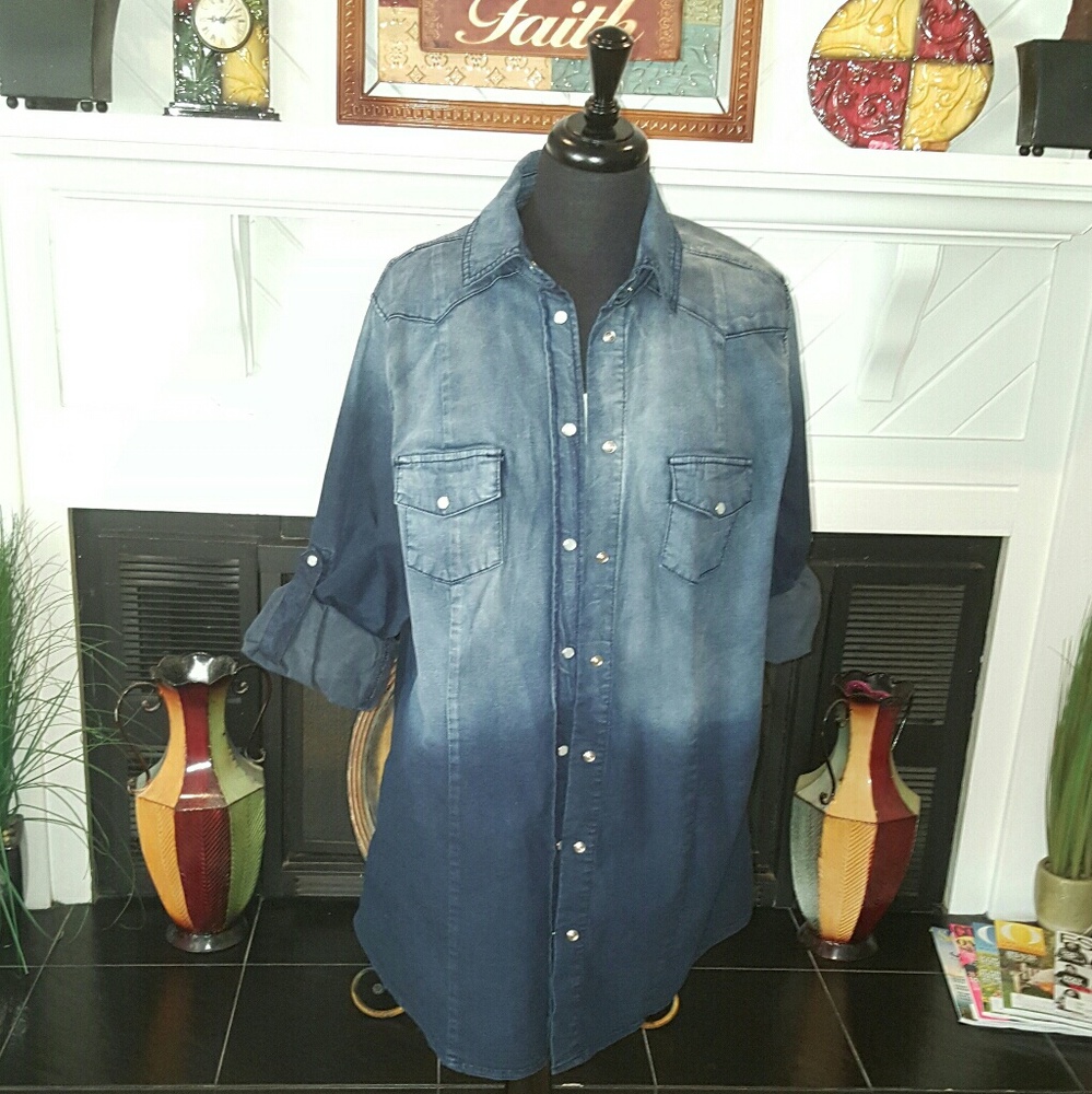 Denim Stretch Big Shirt