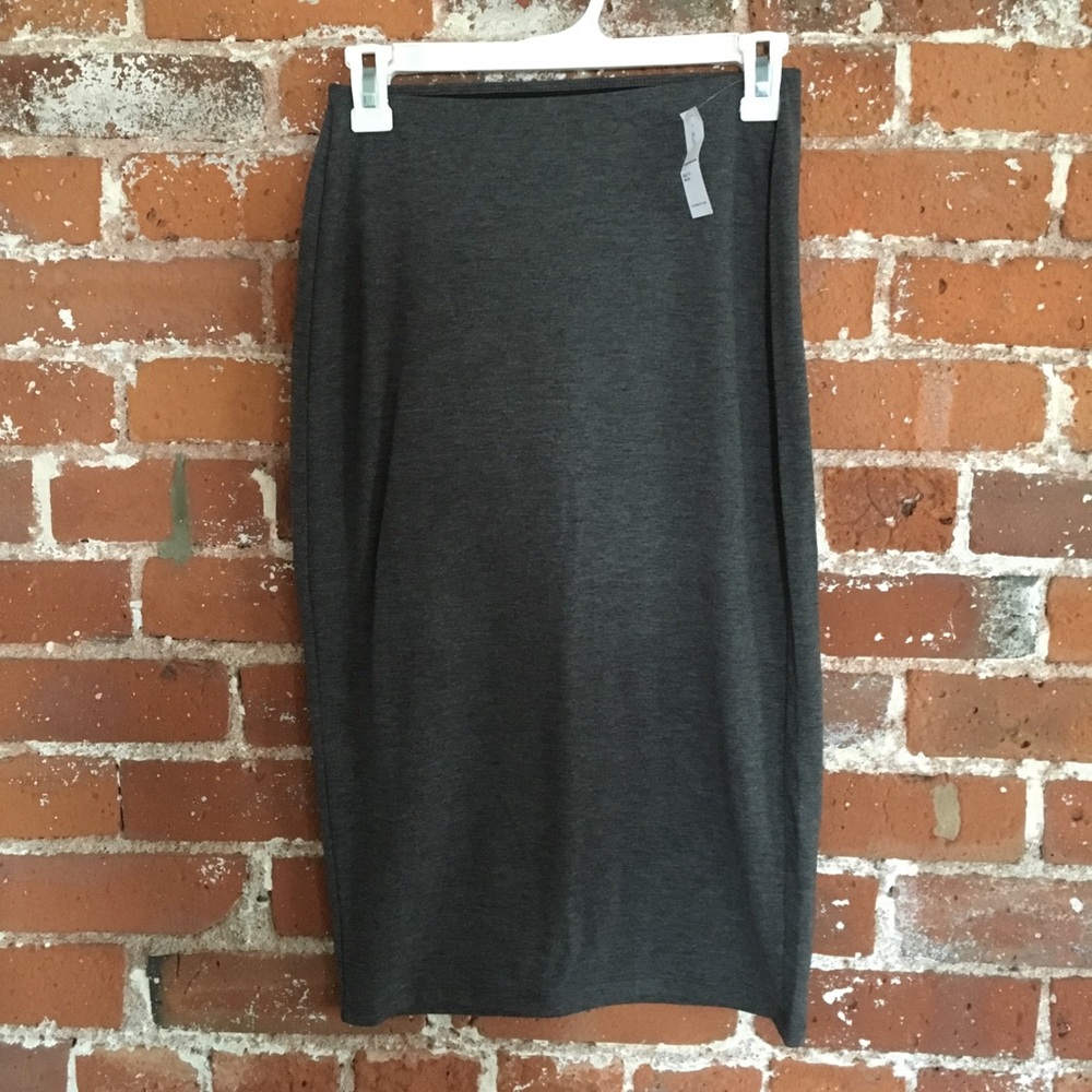 Charcoal gray pencil skirt