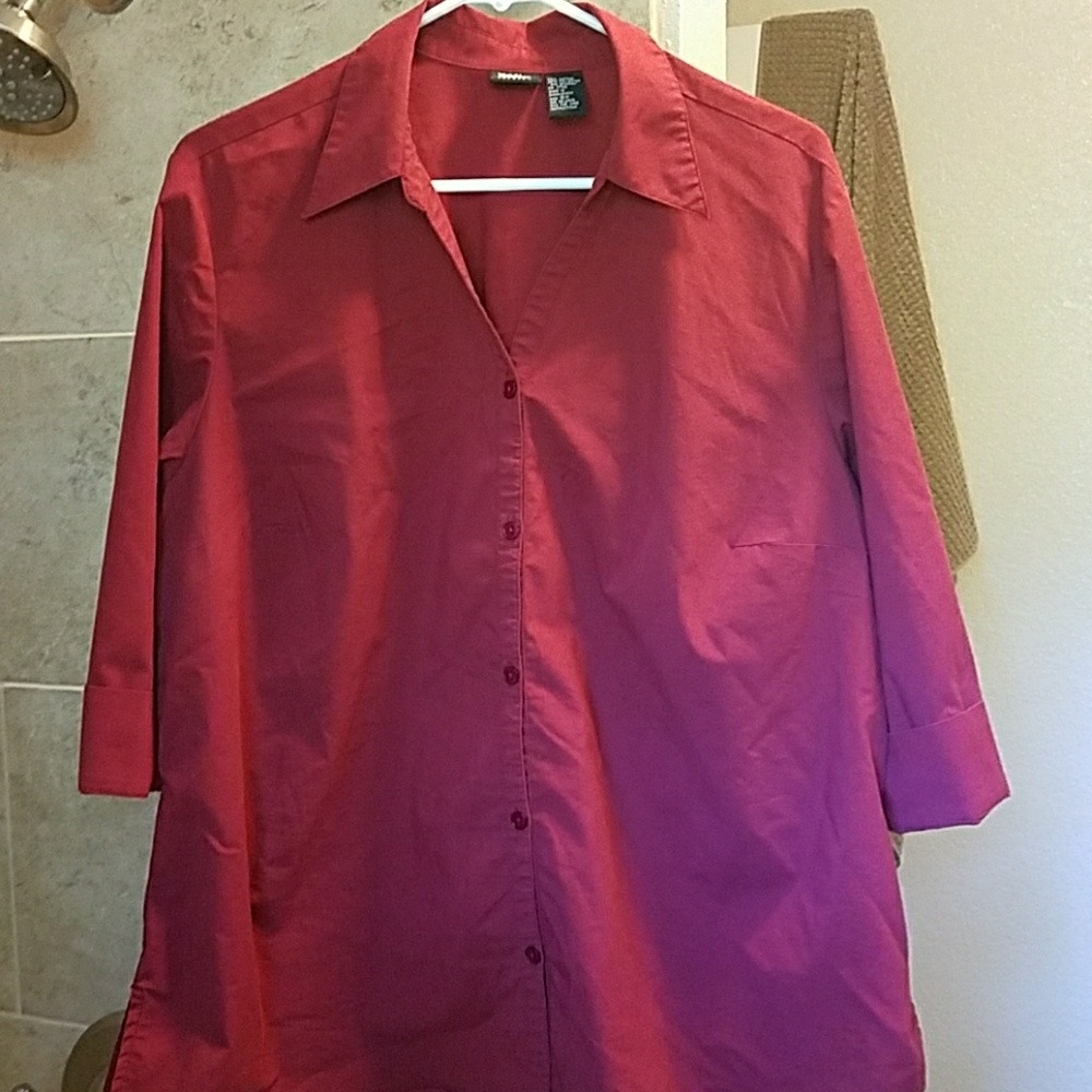 Burgandy button down