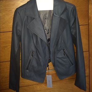 Grey faux leather Biker jacket