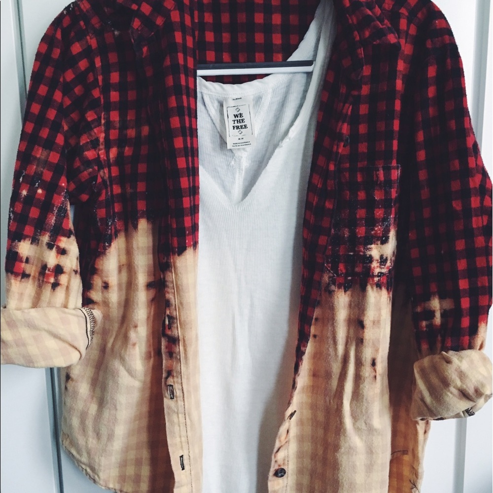 Awesome acid wash bleached flannel 🤘🏽