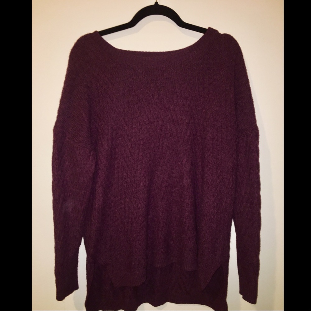 AVA VIV Maroon/Burgundy Oversized Sweater