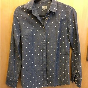 Jcrew polka dot chambray shirt