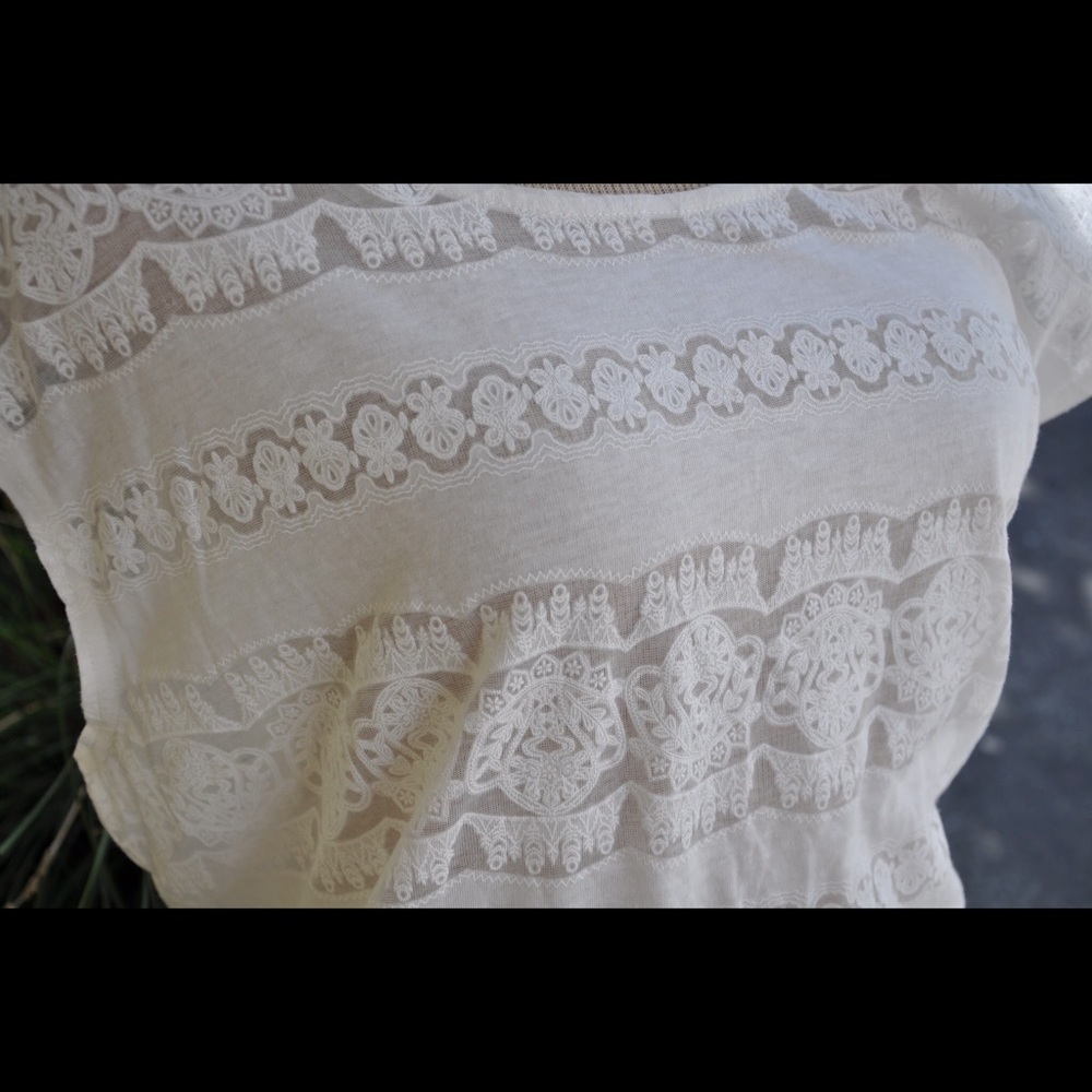 Forever21 Plus White Detailed Lace Crop Top - Picture 4 of 4
