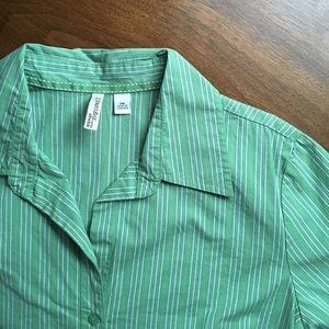 Green striped summer top