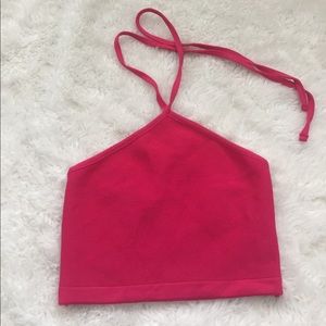 Hot Pink Halter Crop