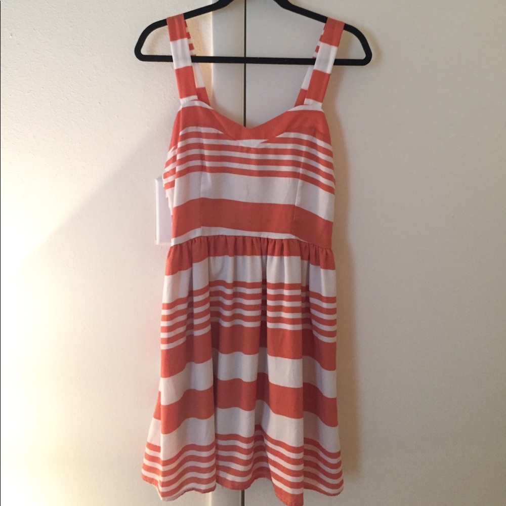 Orange and white sundress
