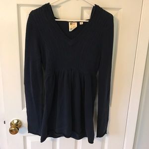 Navy Blue Roxy Hooded Sweater Size M