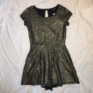 Sparkly black and gold romper