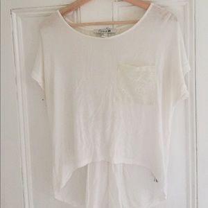 High-low lace back top