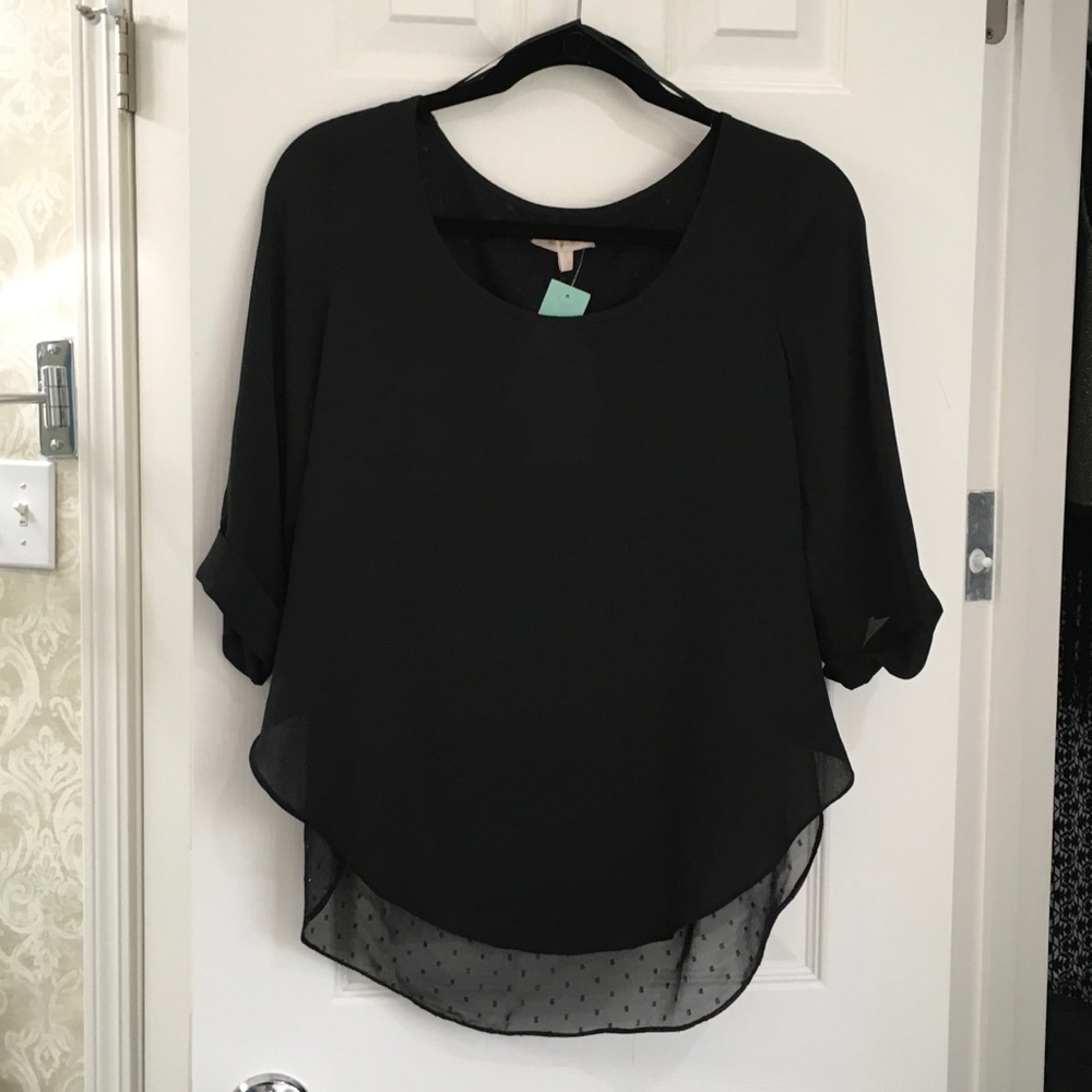 Black blouse with sheer back