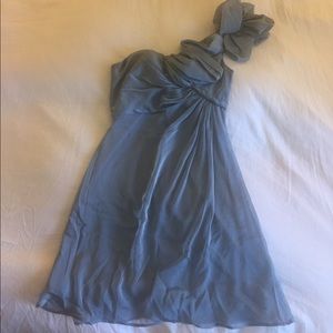 Adrianna Papell One Shoulder Grey Cocktail Dress