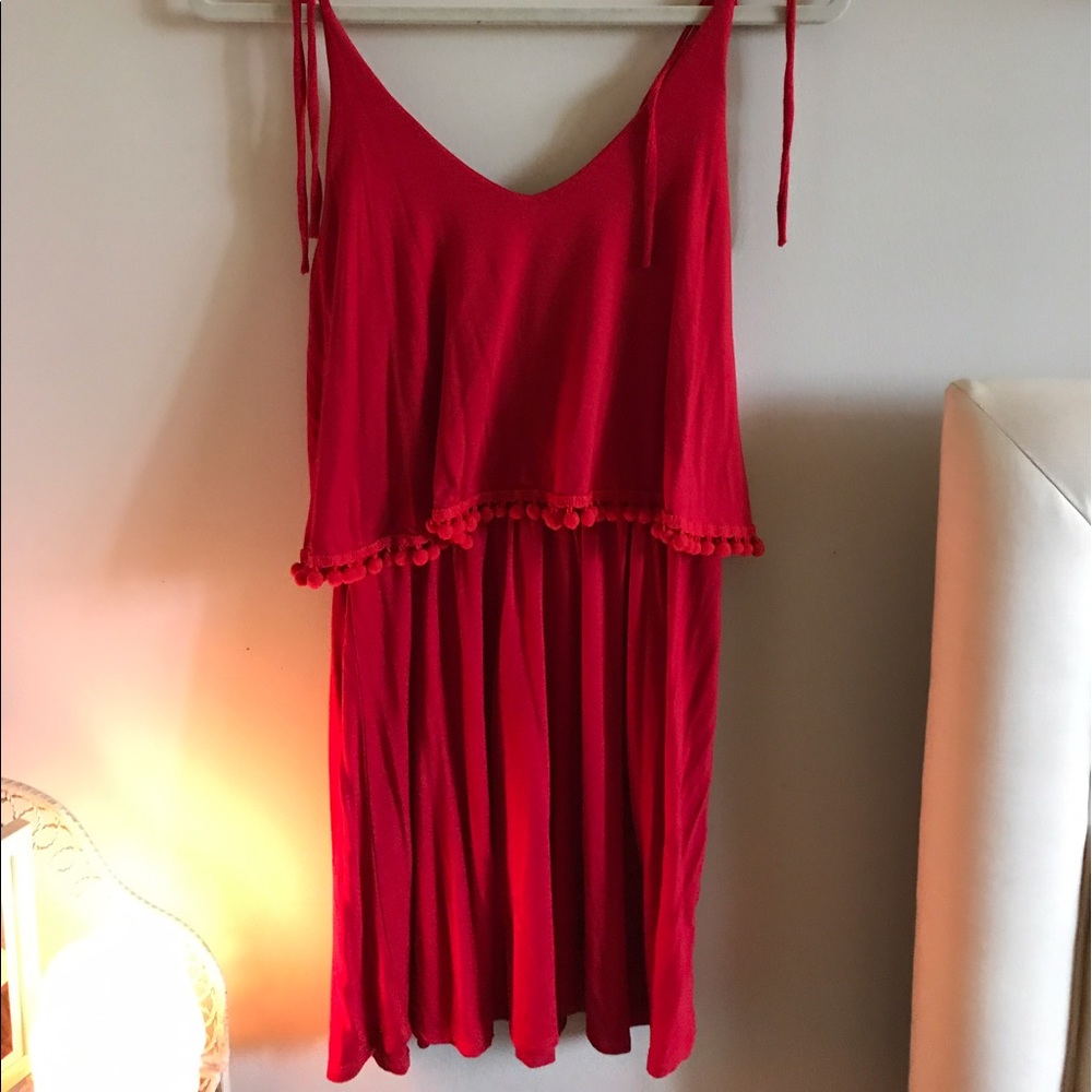 Red Pom-Pom Dress
