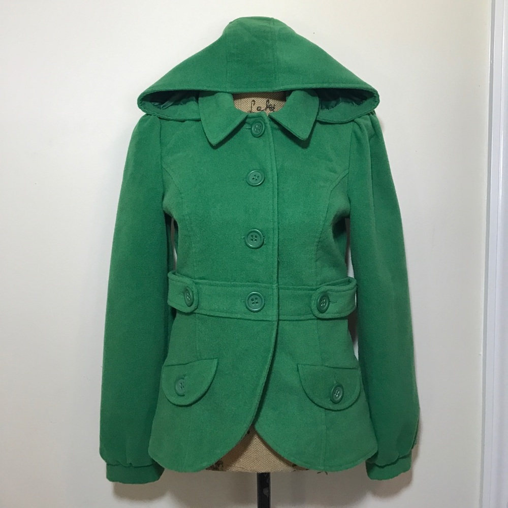 Apple green pea coat by BB Dakota